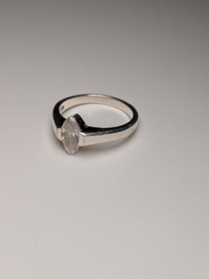 Vintage Sterling Silver Clear CZ Stone Ring | Size O 1/2 | 925 Silver