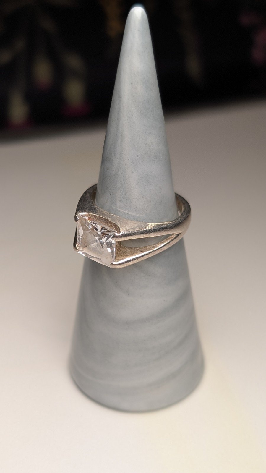 Vintage Sterling Silver CZ Stone Ring | Size N | 925 Silver - Image 5