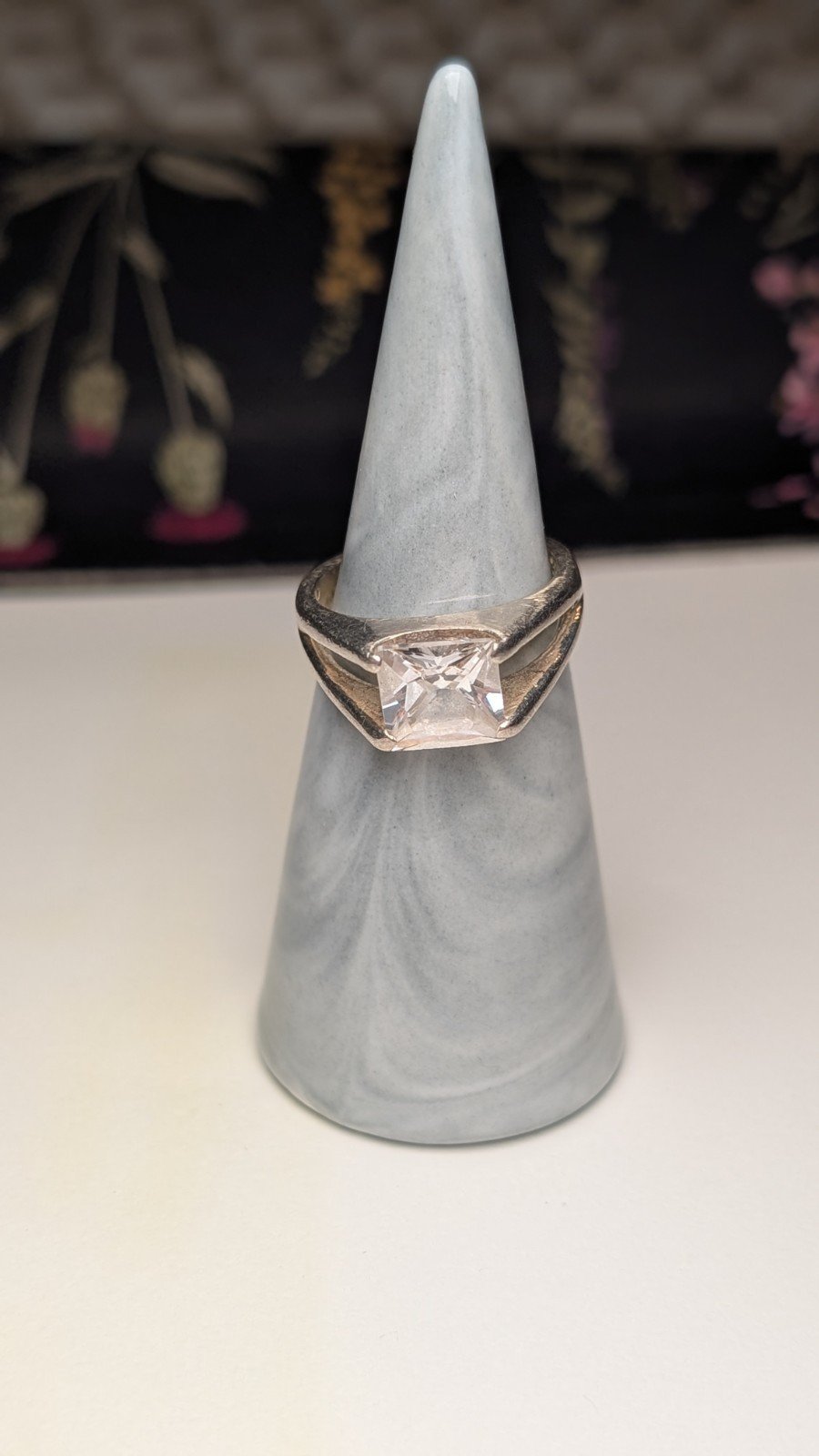 Vintage Sterling Silver CZ Stone Ring | Size N | 925 Silver - Image 6