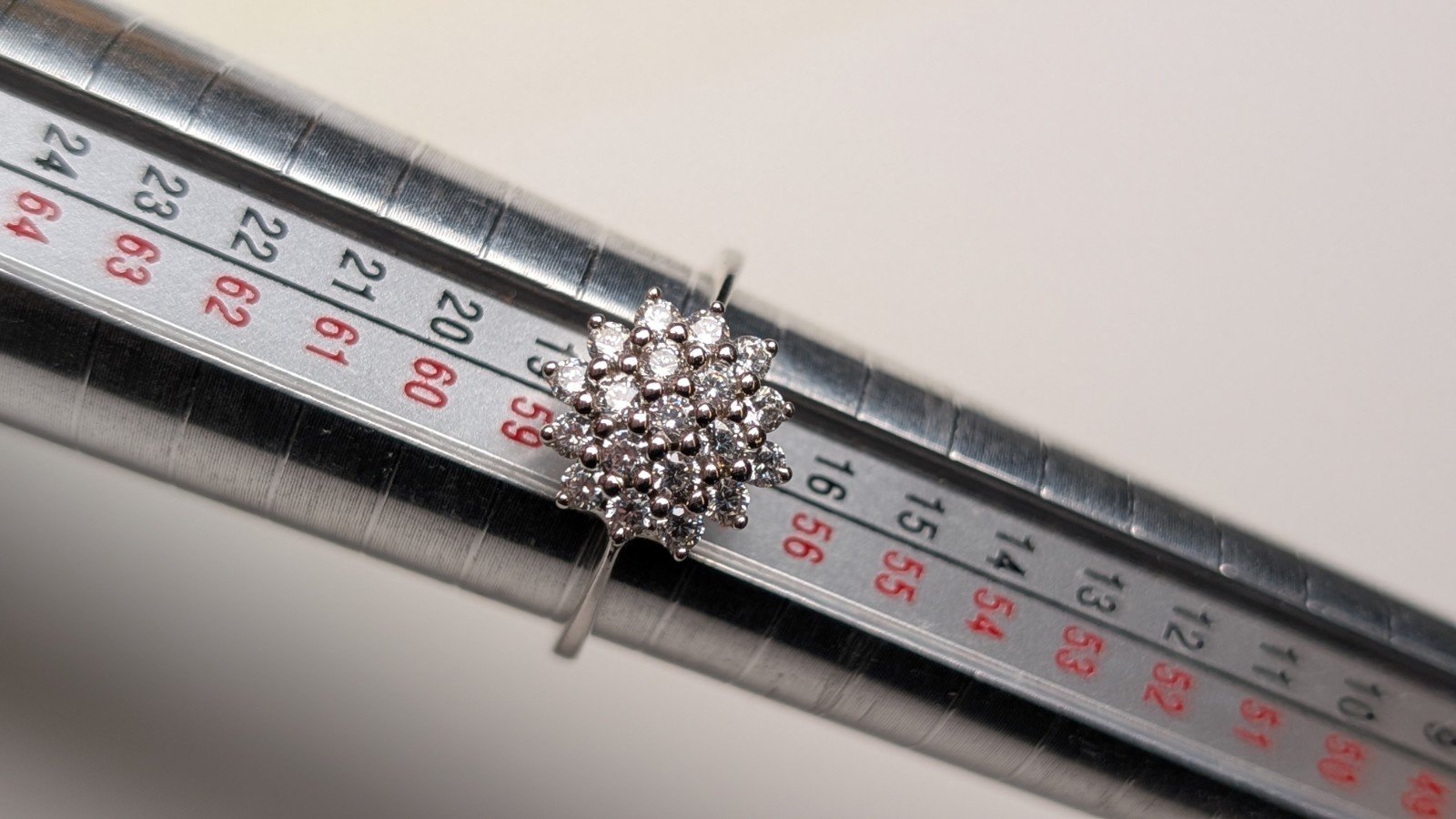 Vintage Sterling Silver Clear CZ Cluster Ring | Size Q | 925 Silver - Image 9
