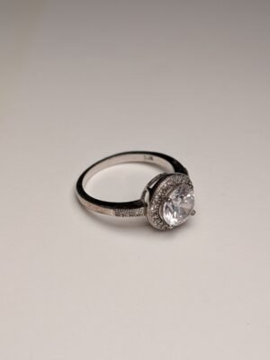 Vintage Sterling Silver Clear CZ Stones Ring | Size L 1/2 | 925 Silver