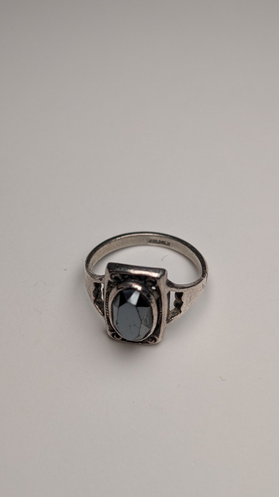 Vintage Sterling Silver Hematite Ring | Size L 1/2 | 925 Silver - Image 6