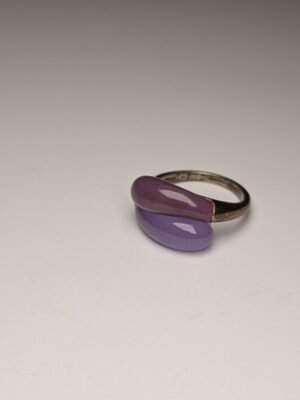 Vintage Sterling Silver Double Amethyst Ring | L 1/2 | 925 Silver