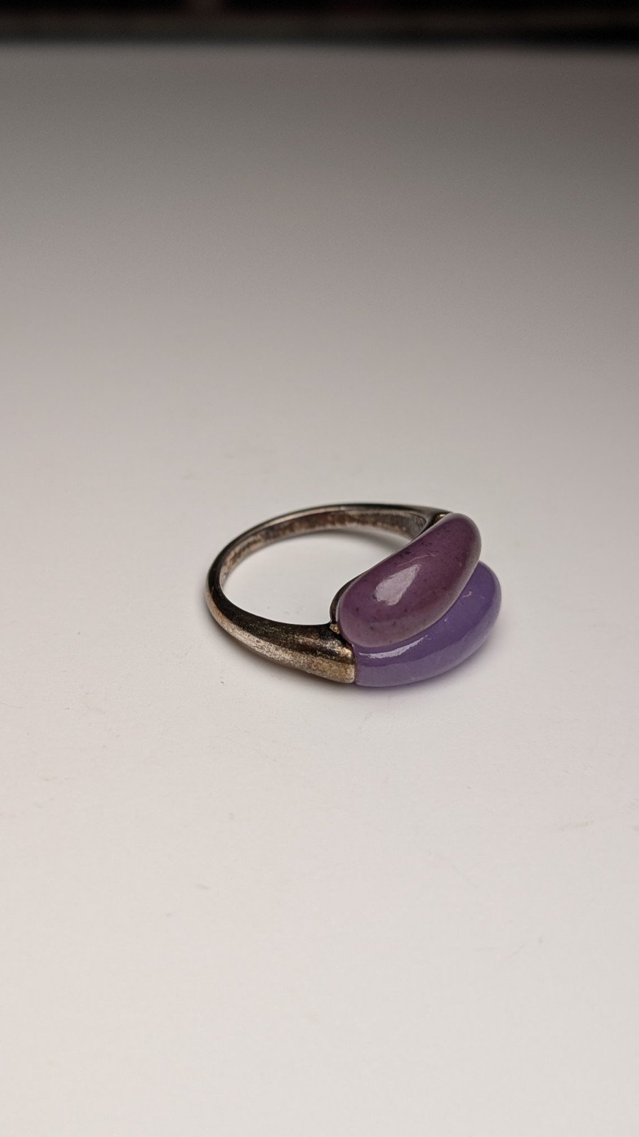 Vintage Sterling Silver Double Amethyst Ring | L 1/2 | 925 Silver - Image 2