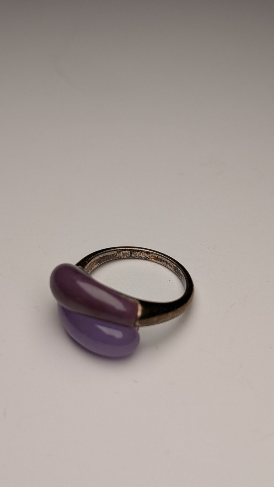Vintage Sterling Silver Double Amethyst Ring | L 1/2 | 925 Silver - Image 5