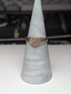 Vintage Sterling Silver 1975 Made In London Heart Signet Ring | Size O | 925