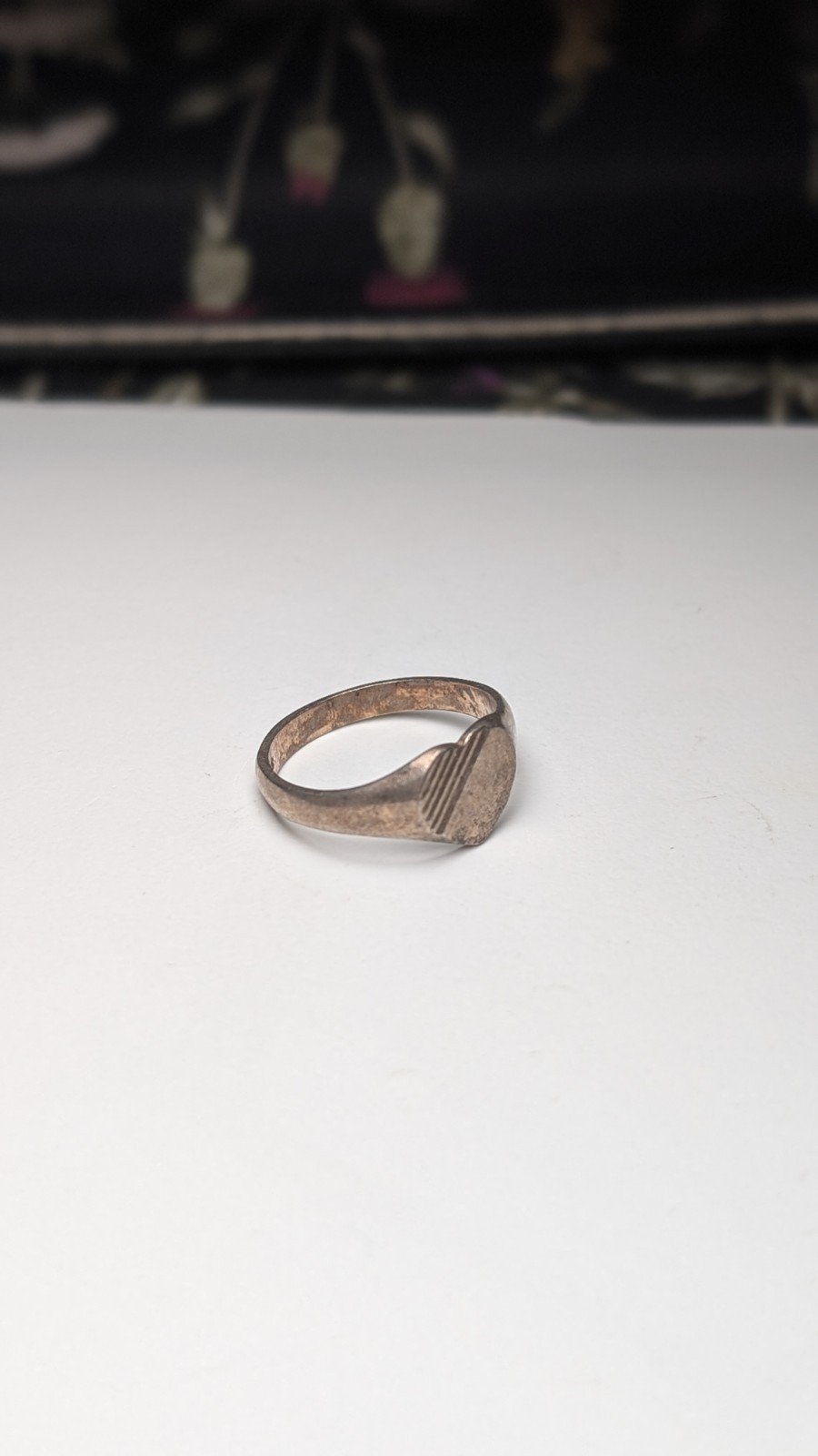 Vintage Sterling Silver 1975 Made In London Heart Signet Ring | Size O | 925 - Image 3