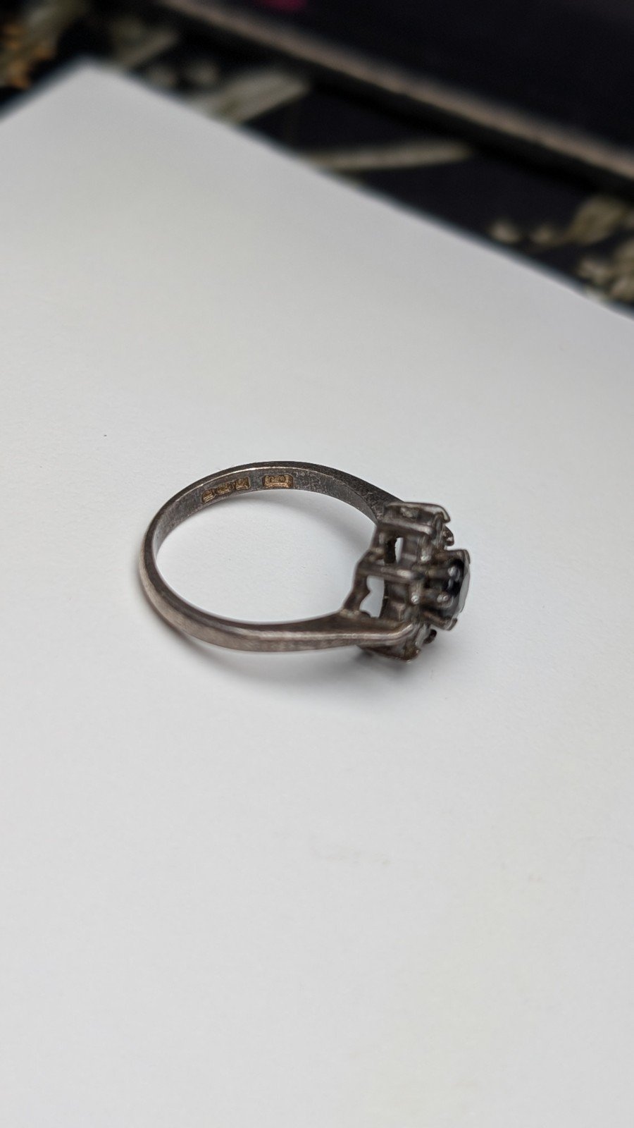 Vintage Sterling Silver 1994 Sapphire Cluster Ring | Size L | 925 Silver - Image 5