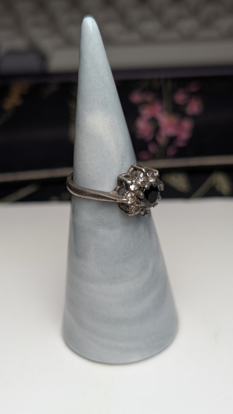 Vintage Sterling Silver 1994 Sapphire Cluster Ring | Size L | 925 Silver - Image 6