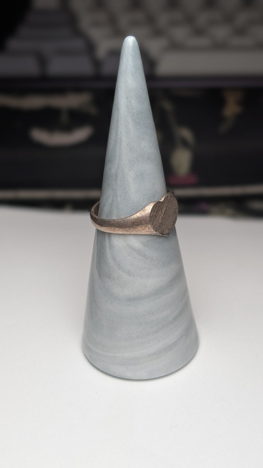 Vintage Sterling Silver 1975 Made In London Heart Signet Ring | Size O | 925 - Image 7