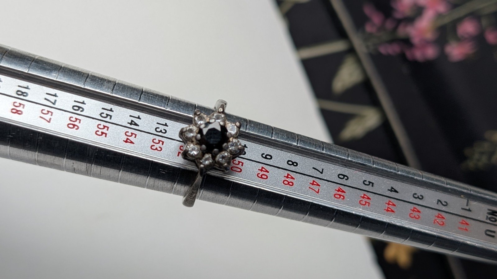 Vintage Sterling Silver 1994 Sapphire Cluster Ring | Size L | 925 Silver - Image 7