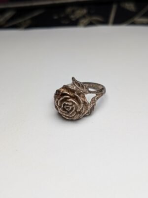 Vintage Sterling Silver 1975 Rose Flower Ring | Size O 1/2 | 925 Silver