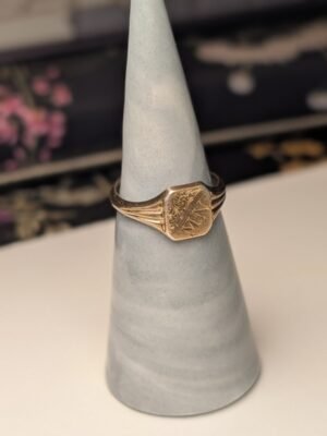 Vintage 9ct Plated Sterling Silver Inscribed M.N Signet Ring | Size N | 925