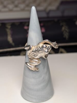 Vintage Sterling Silver Large Frog Ring | Size K | 925 Silver