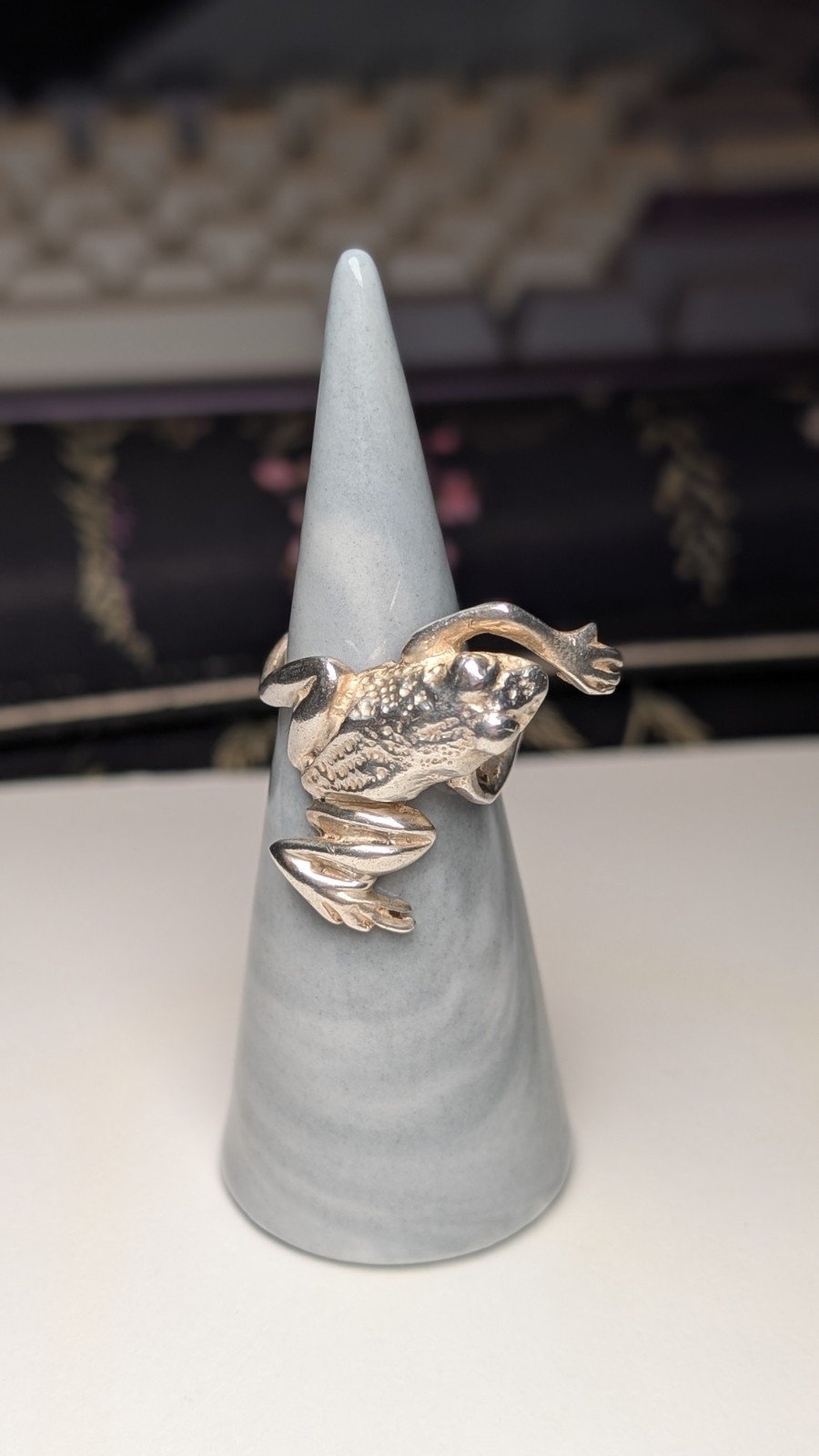 Vintage Sterling Silver Large Frog Ring | Size K | 925 Silver