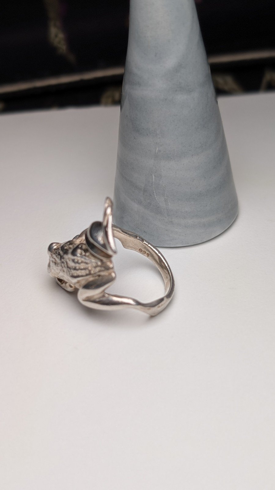 Vintage Sterling Silver Large Frog Ring | Size K | 925 Silver - Image 5