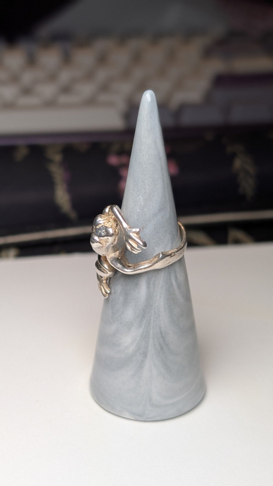 Vintage Sterling Silver Large Frog Ring | Size K | 925 Silver - Image 6