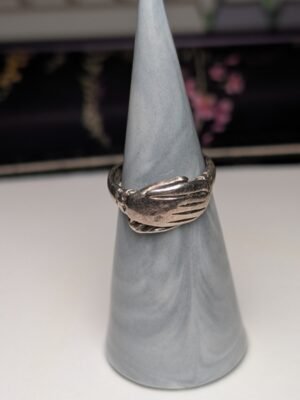 Vintage Sterling Silver Friendship Handshake Ring | Size M 1/2 | 925 Silver