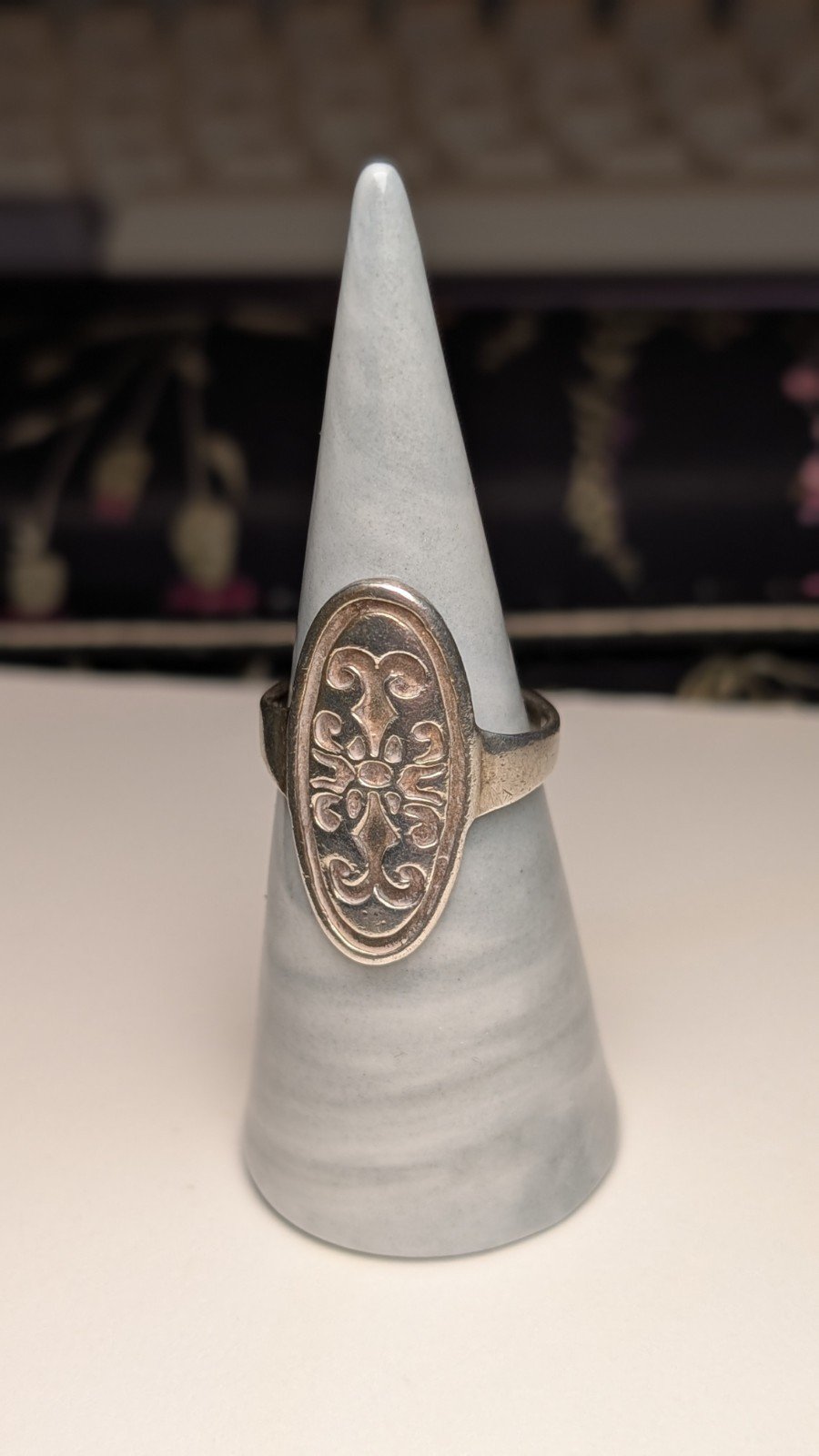 Vintage Sterling Silver Shield Ring | Size P 1/2 | 925 Silver - Image 5