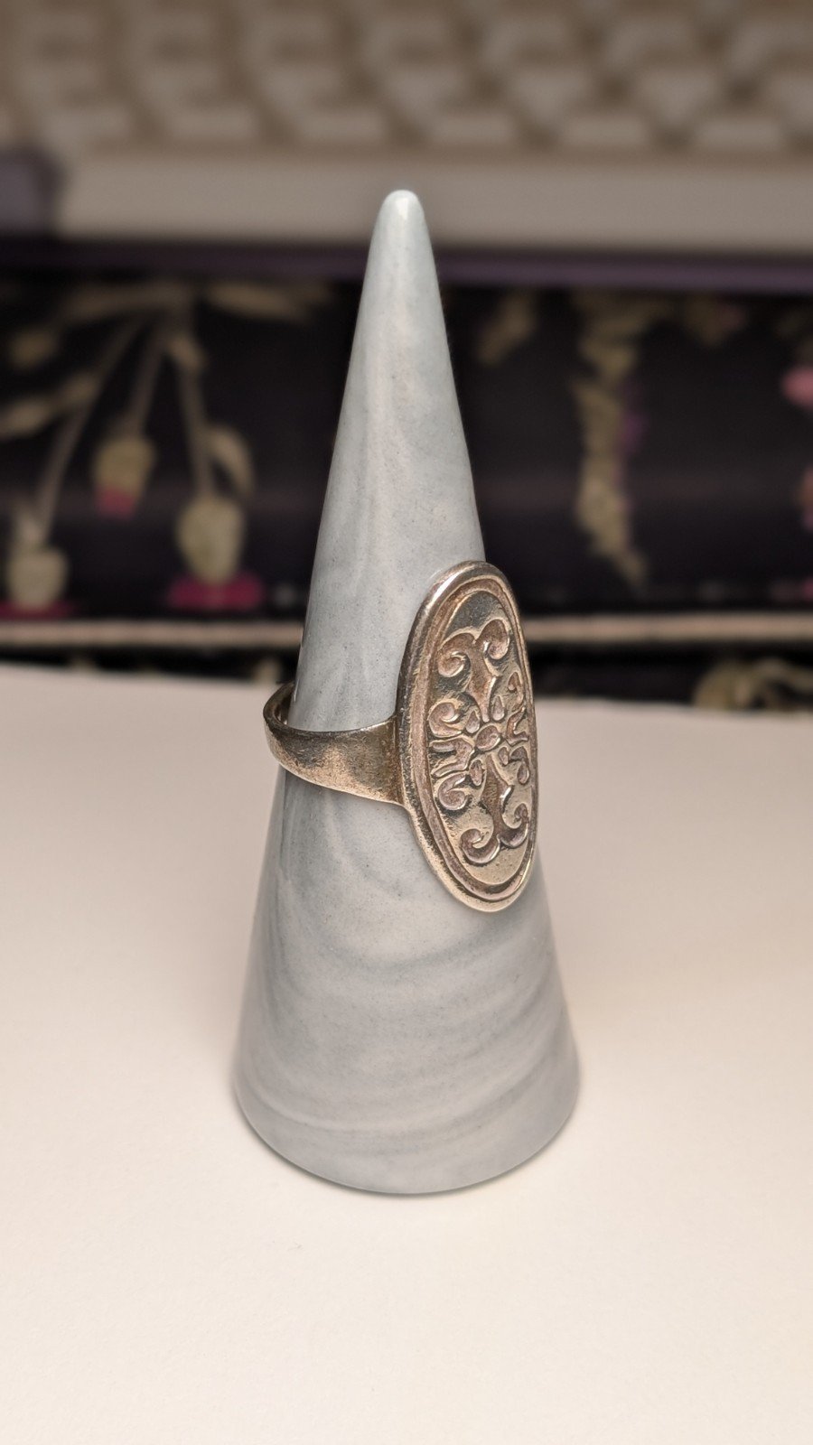 Vintage Sterling Silver Shield Ring | Size P 1/2 | 925 Silver - Image 6