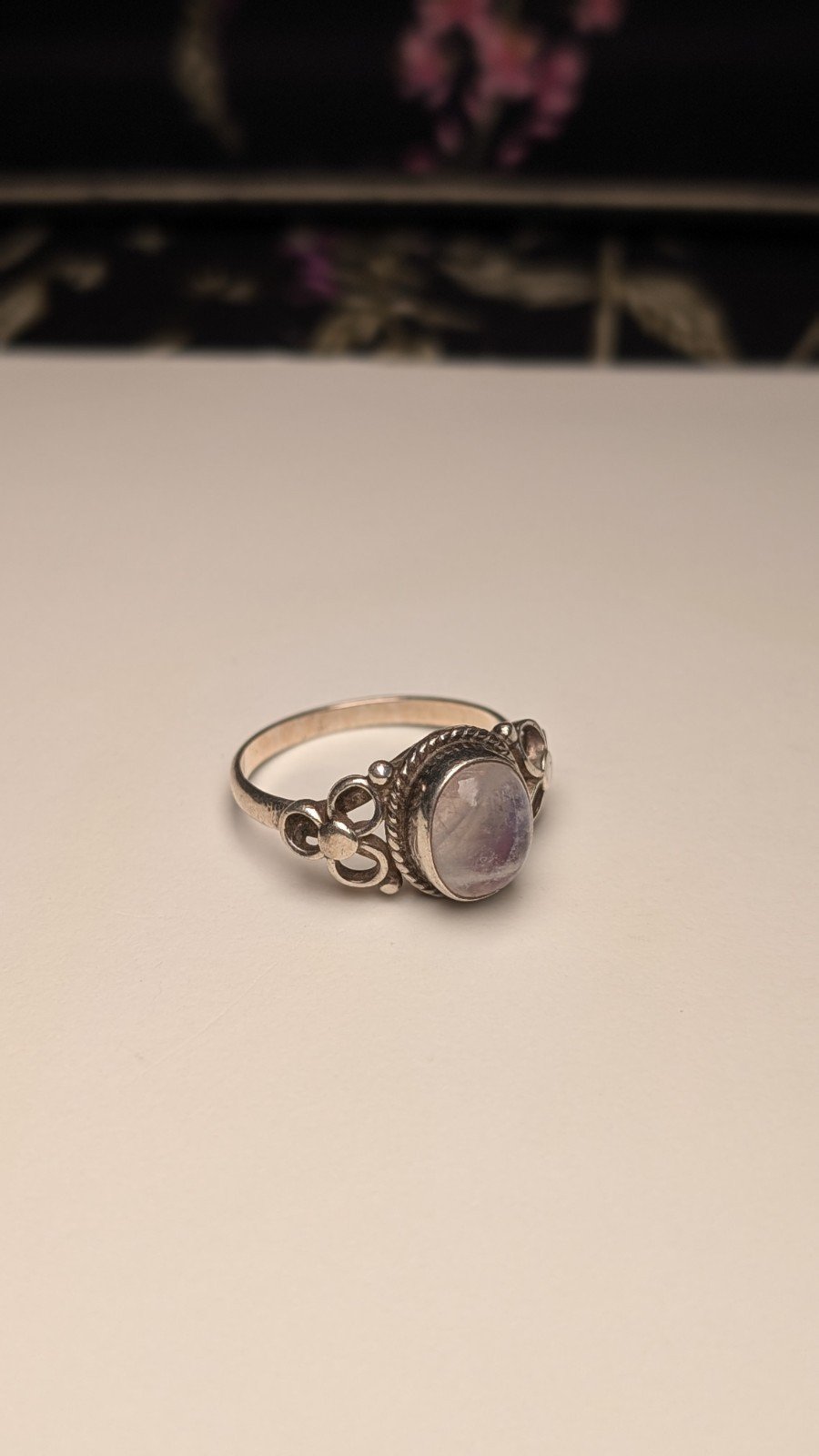 Vintage Sterling Silver Moonstone Ring | Size S | 925 Silver - Image 4