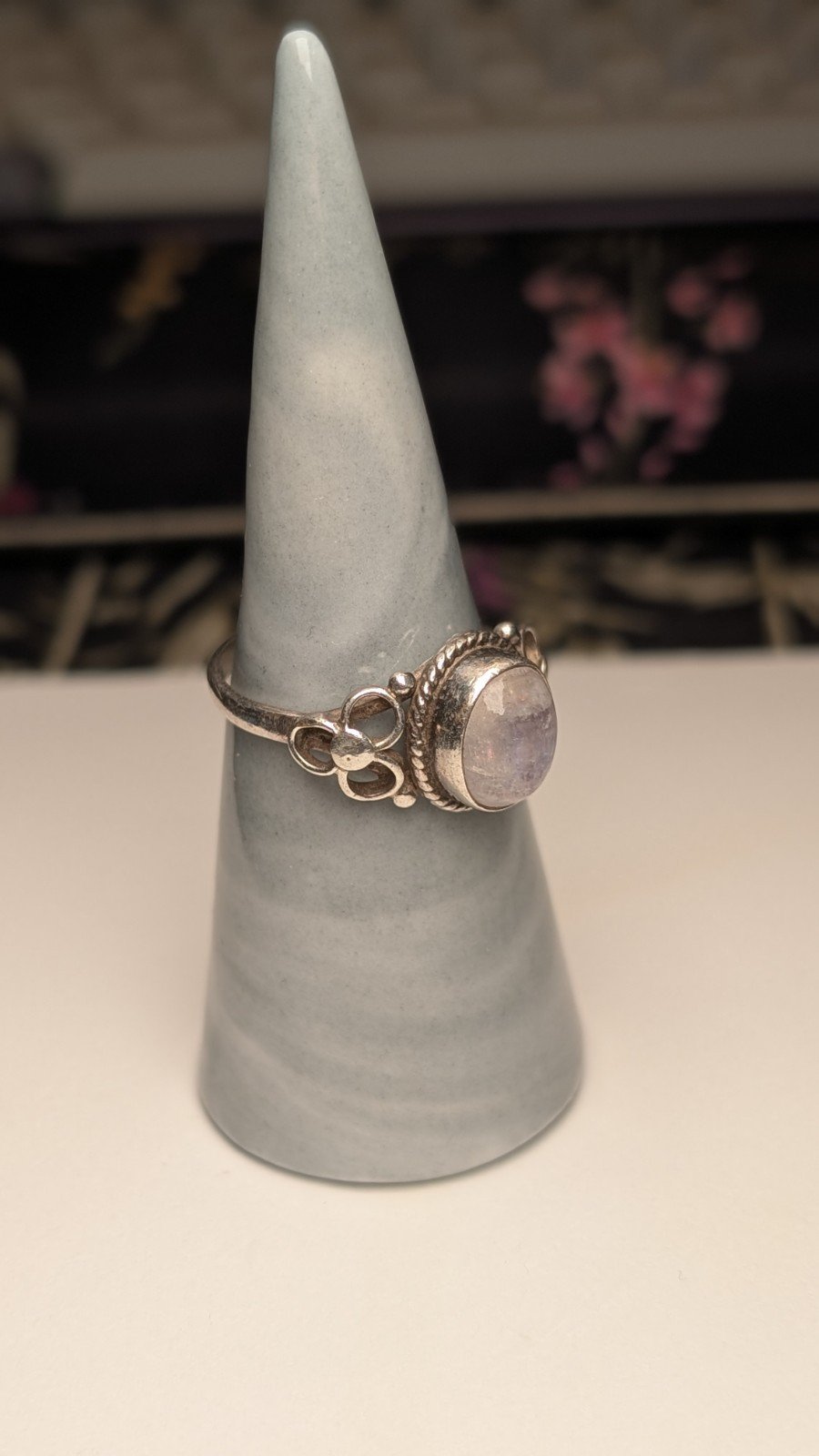 Vintage Sterling Silver Moonstone Ring | Size S | 925 Silver - Image 6