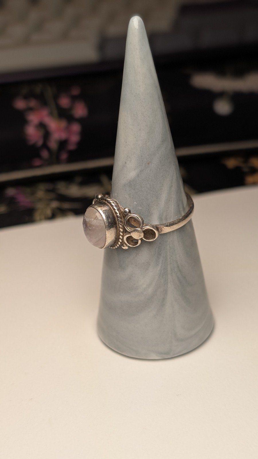 Vintage Sterling Silver Moonstone Ring | Size S | 925 Silver - Image 7