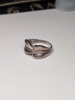 Vintage Sterling Silver Leaves Ring | Size S | 925 Silver