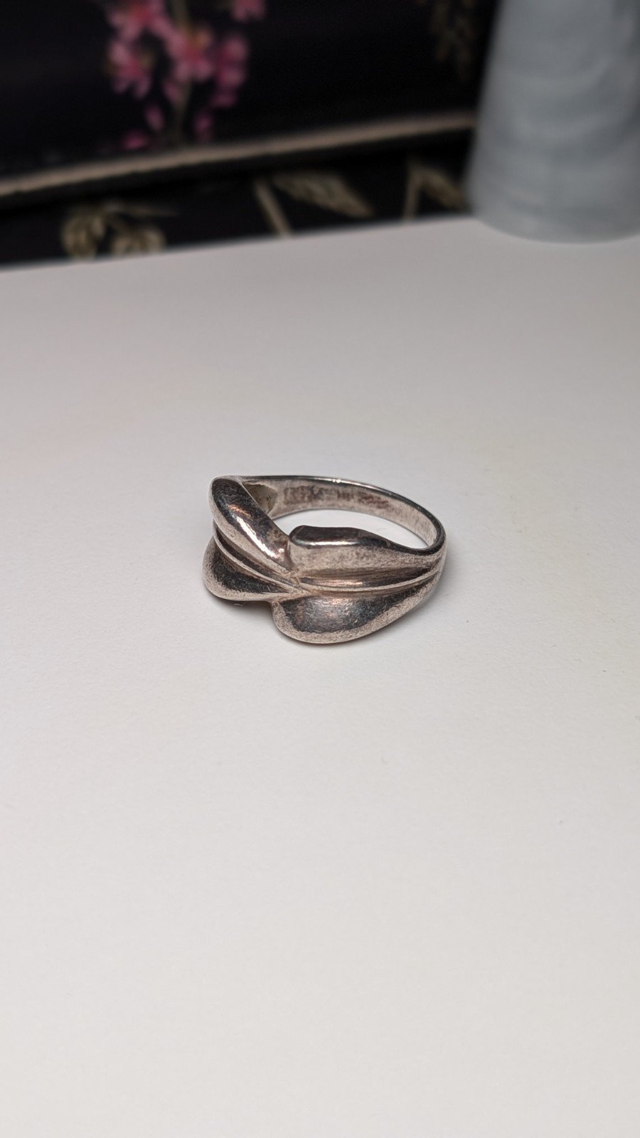 Vintage Sterling Silver Leaves Ring | Size S | 925 Silver