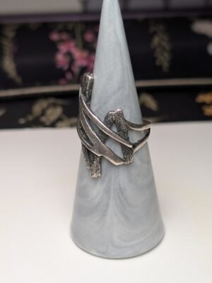 Vintage Sterling Silver Brutalist Ring | Size Q | 925 Silver