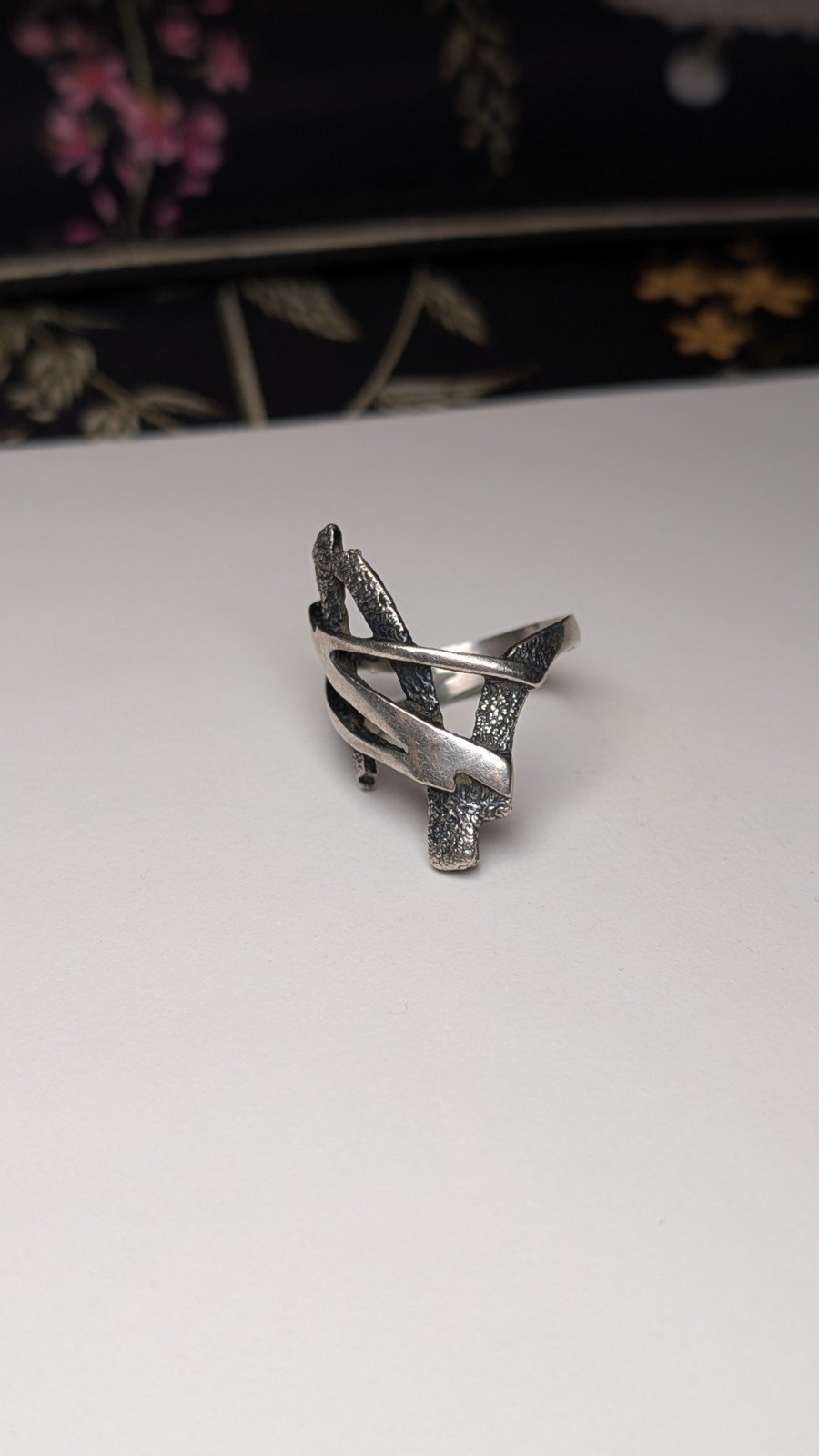 Vintage Sterling Silver Brutalist Ring | Size Q | 925 Silver - Image 2