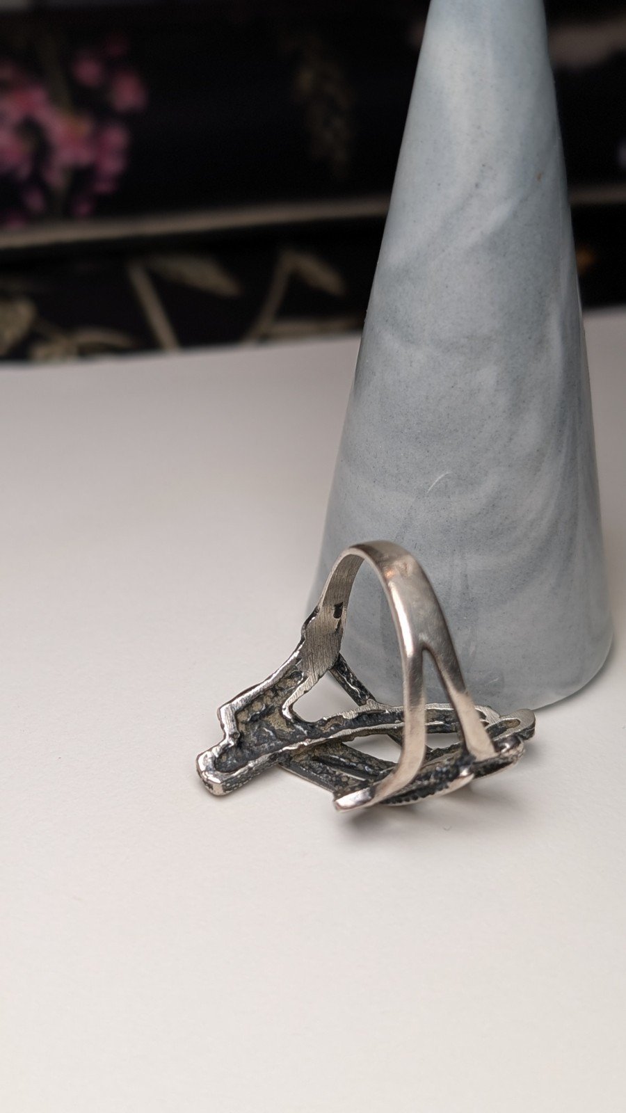 Vintage Sterling Silver Brutalist Ring | Size Q | 925 Silver - Image 3