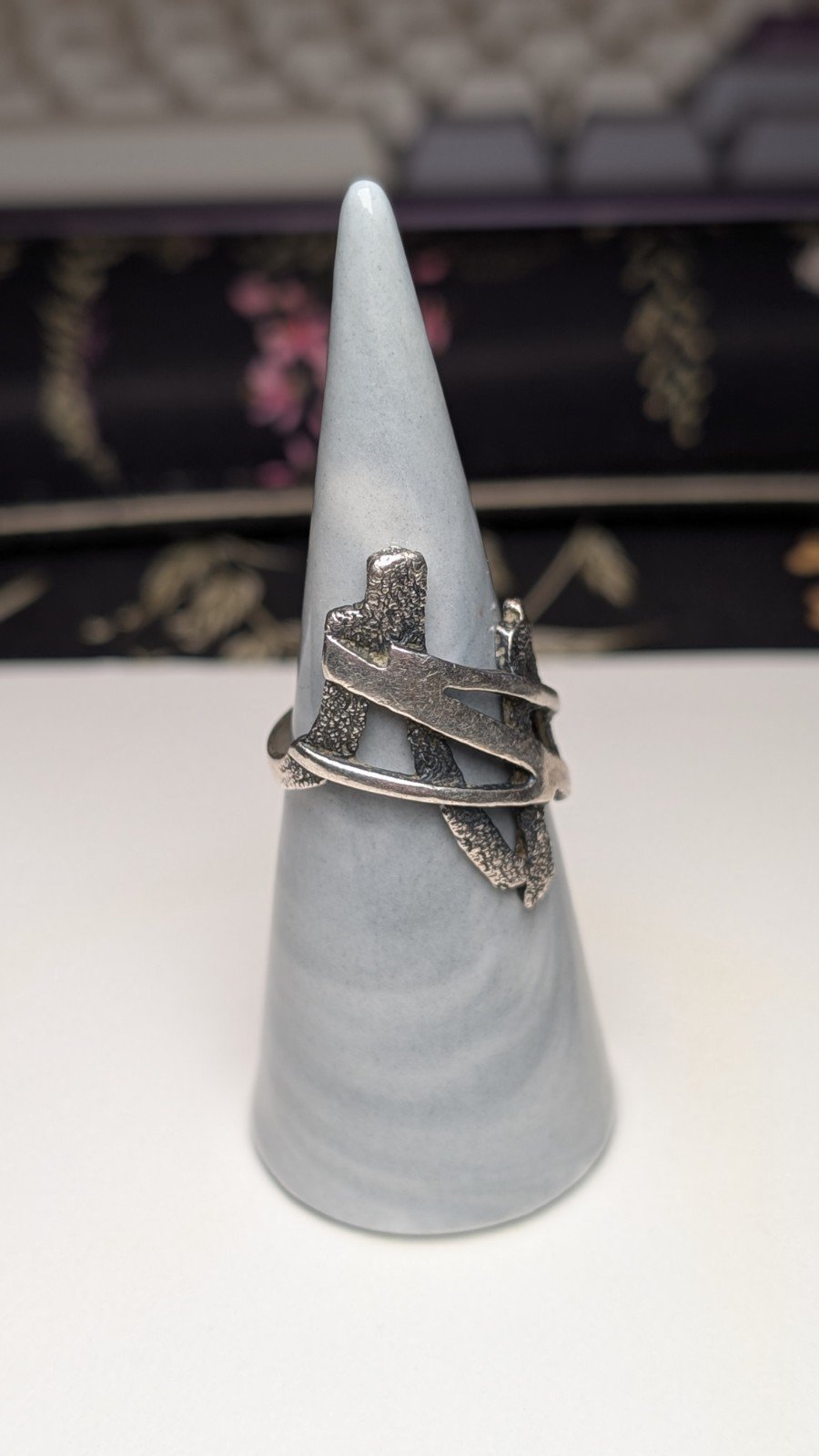 Vintage Sterling Silver Brutalist Ring | Size Q | 925 Silver - Image 6