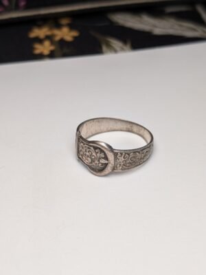 Vintage Sterling Silver 1978 Belt Buckle Ring | Size V | 925 Silver