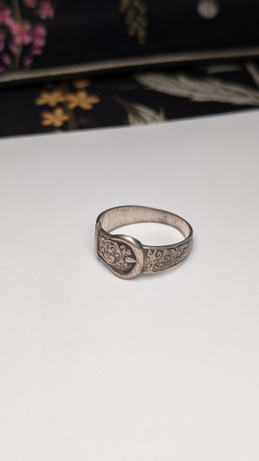 Vintage Sterling Silver 1978 Belt Buckle Ring | Size V | 925 Silver