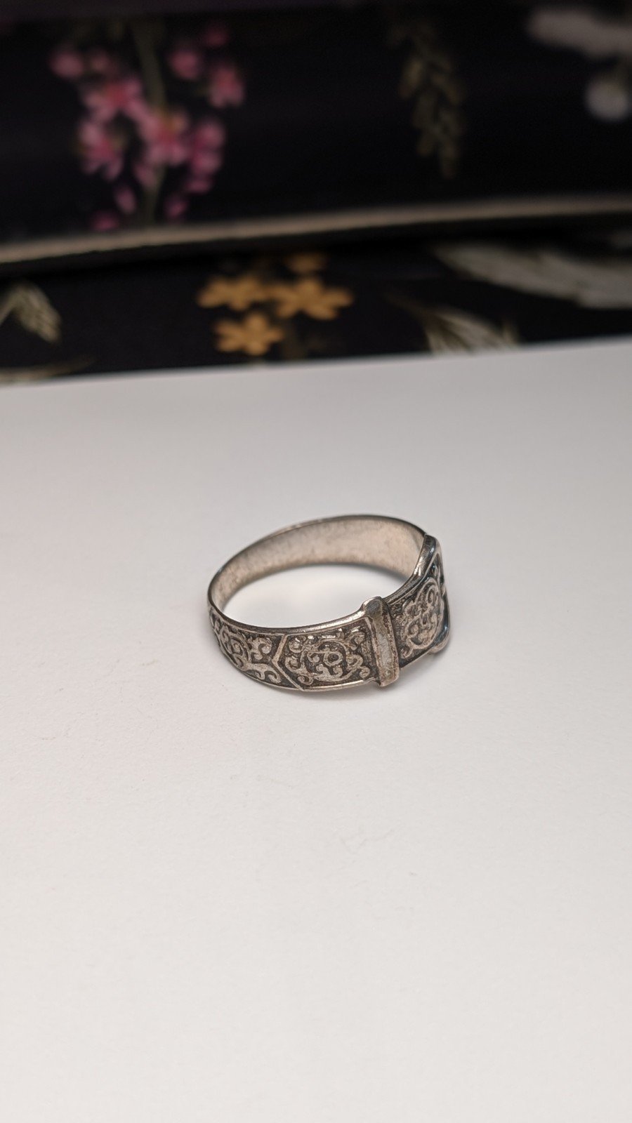 Vintage Sterling Silver 1978 Belt Buckle Ring | Size V | 925 Silver - Image 2