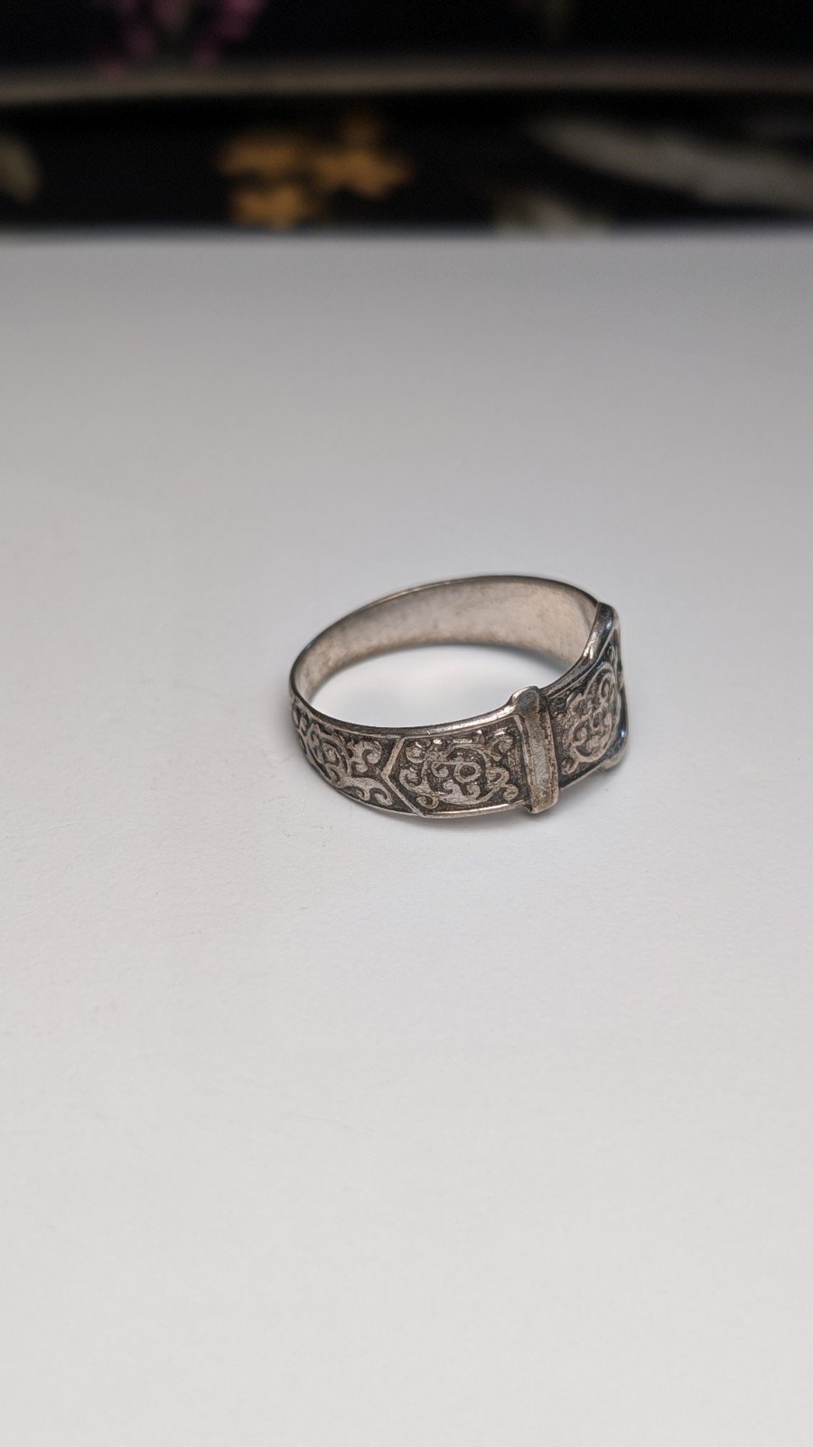 Vintage Sterling Silver 1978 Belt Buckle Ring | Size V | 925 Silver - Image 3