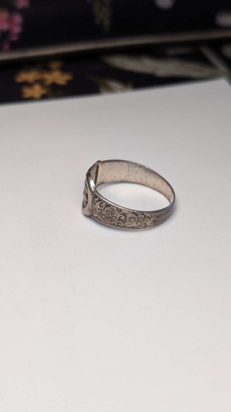 Vintage Sterling Silver 1978 Belt Buckle Ring | Size V | 925 Silver - Image 5