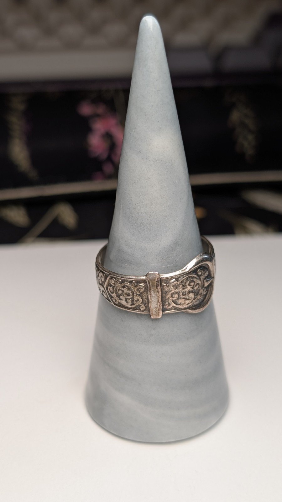 Vintage Sterling Silver 1978 Belt Buckle Ring | Size V | 925 Silver - Image 7