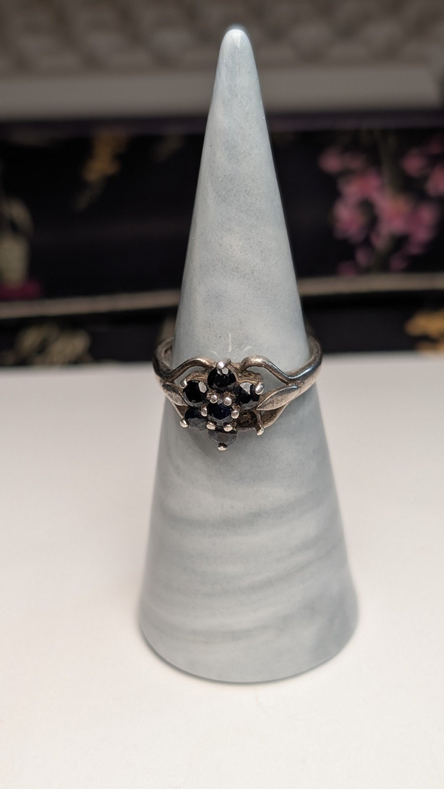 Vintage Sterling Silver Sapphire Gemstone Ring | Size O | 925 | Missing Stone