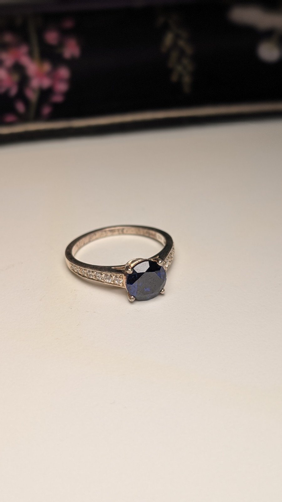 Vintage Sterling Silver Blue DQCZ Ring | Size S 1/2 | 925 Silver
