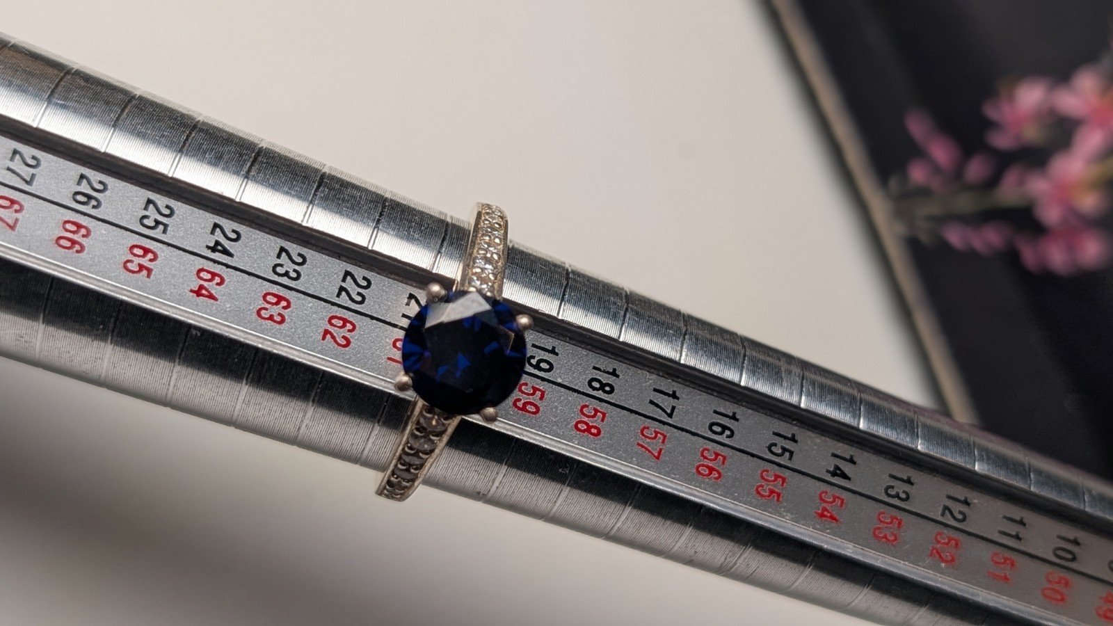 Vintage Sterling Silver Blue DQCZ Ring | Size S 1/2 | 925 Silver - Image 9