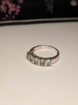 Vintage Sterling Silver Pale Blue Topaz Ring | Size U 1/2 | 925 Silver