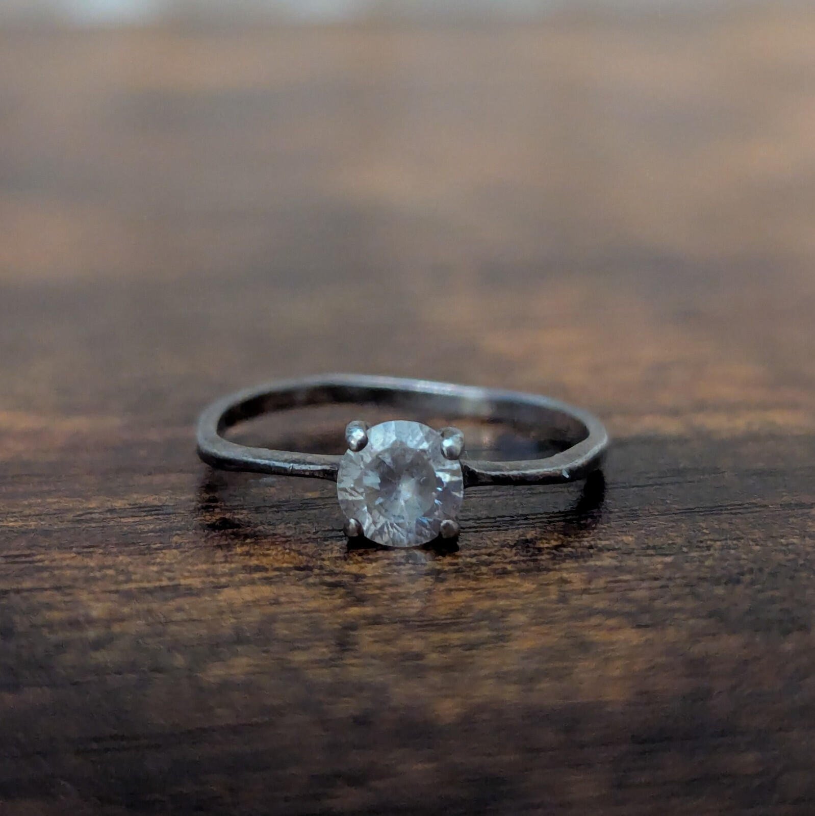 Vintage Sterling Silver Ring | Gemstone Unknown | Size L 1/2 - Image 2