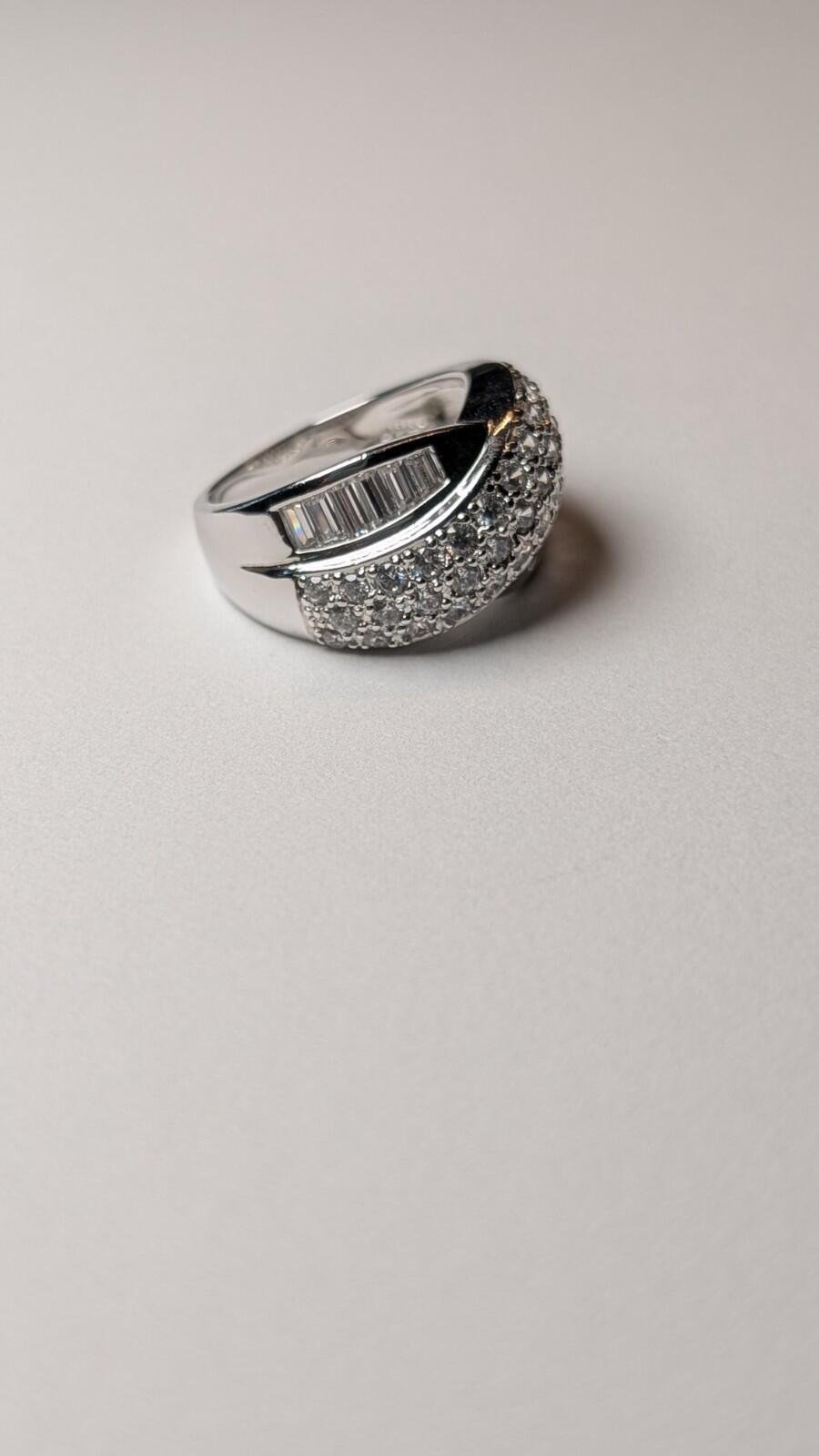 Vintage Sterling Silver DQCZ 3 Row Crossover Ring | Size N | 925 Silver - Image 2