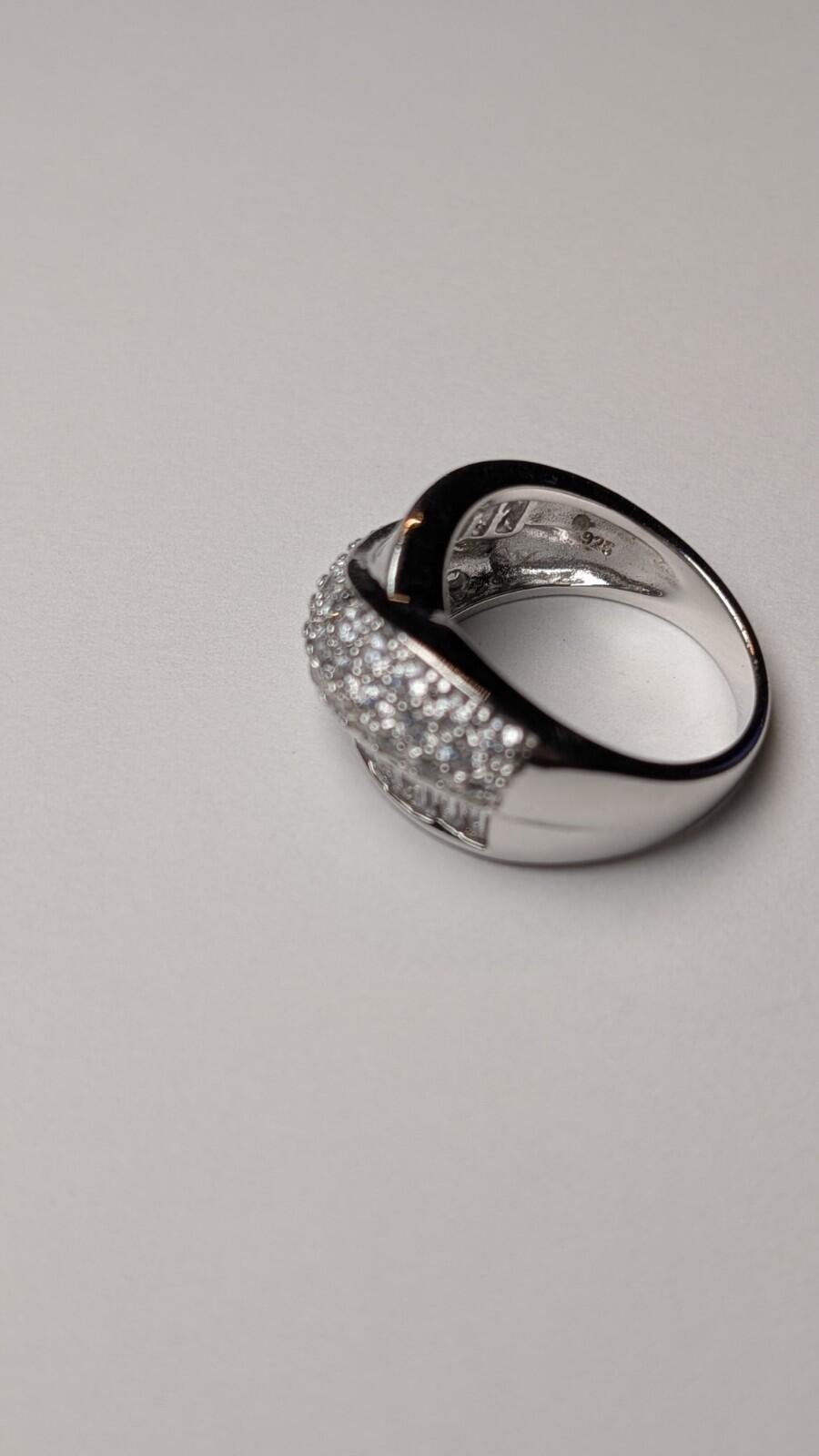 Vintage Sterling Silver DQCZ 3 Row Crossover Ring | Size N | 925 Silver - Image 3