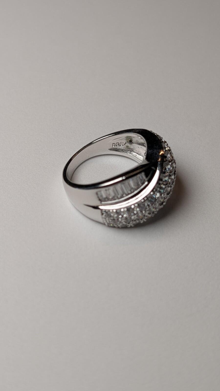 Vintage Sterling Silver DQCZ 3 Row Crossover Ring | Size N | 925 Silver - Image 4