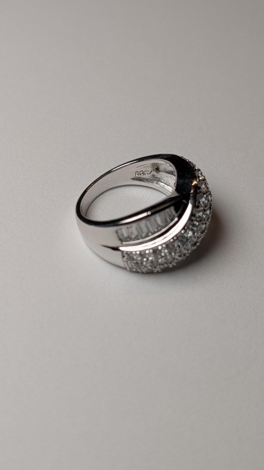 Vintage Sterling Silver DQCZ 3 Row Crossover Ring | Size N | 925 Silver - Image 6