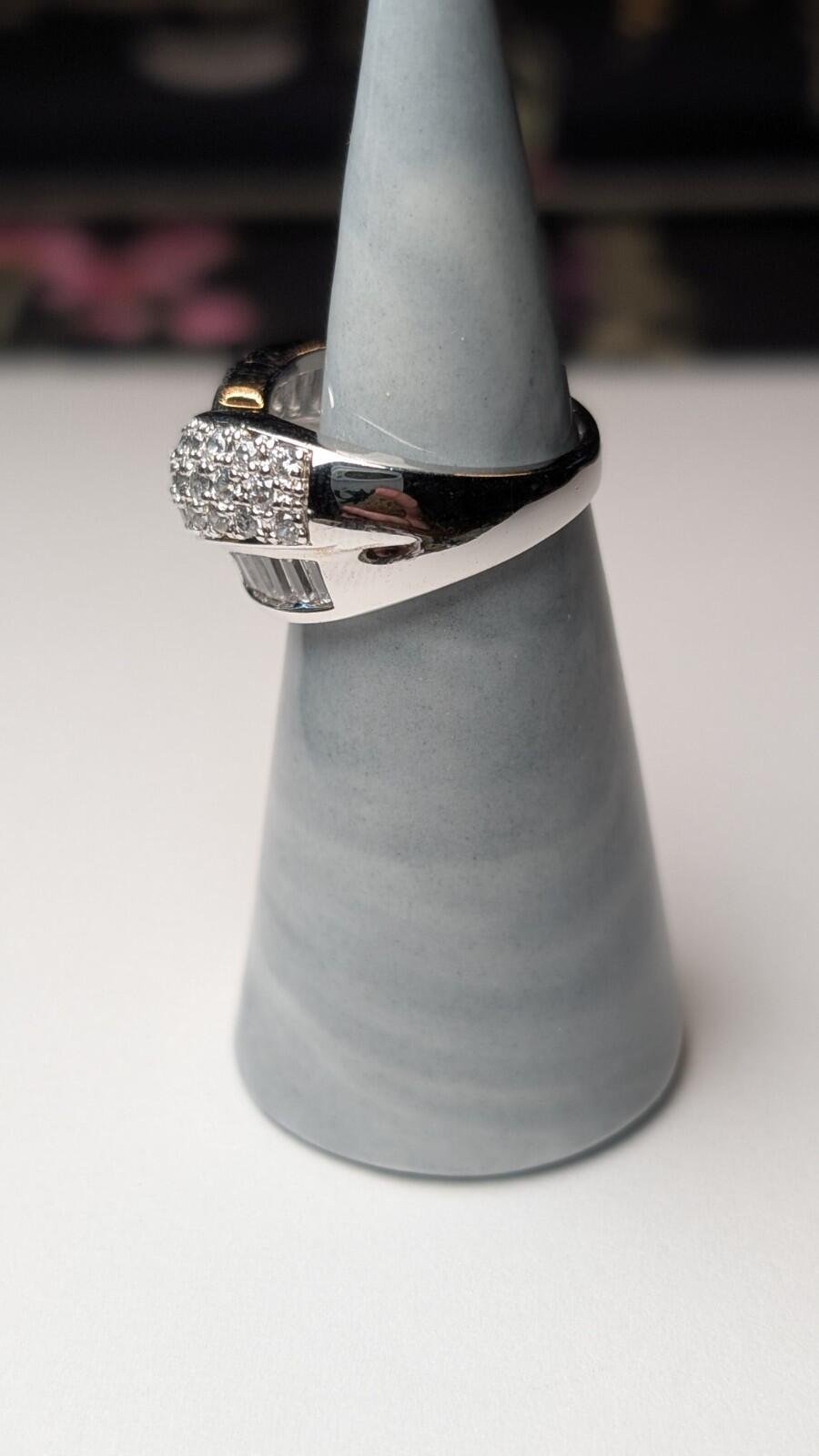 Vintage Sterling Silver DQCZ 3 Row Crossover Ring | Size N | 925 Silver - Image 11