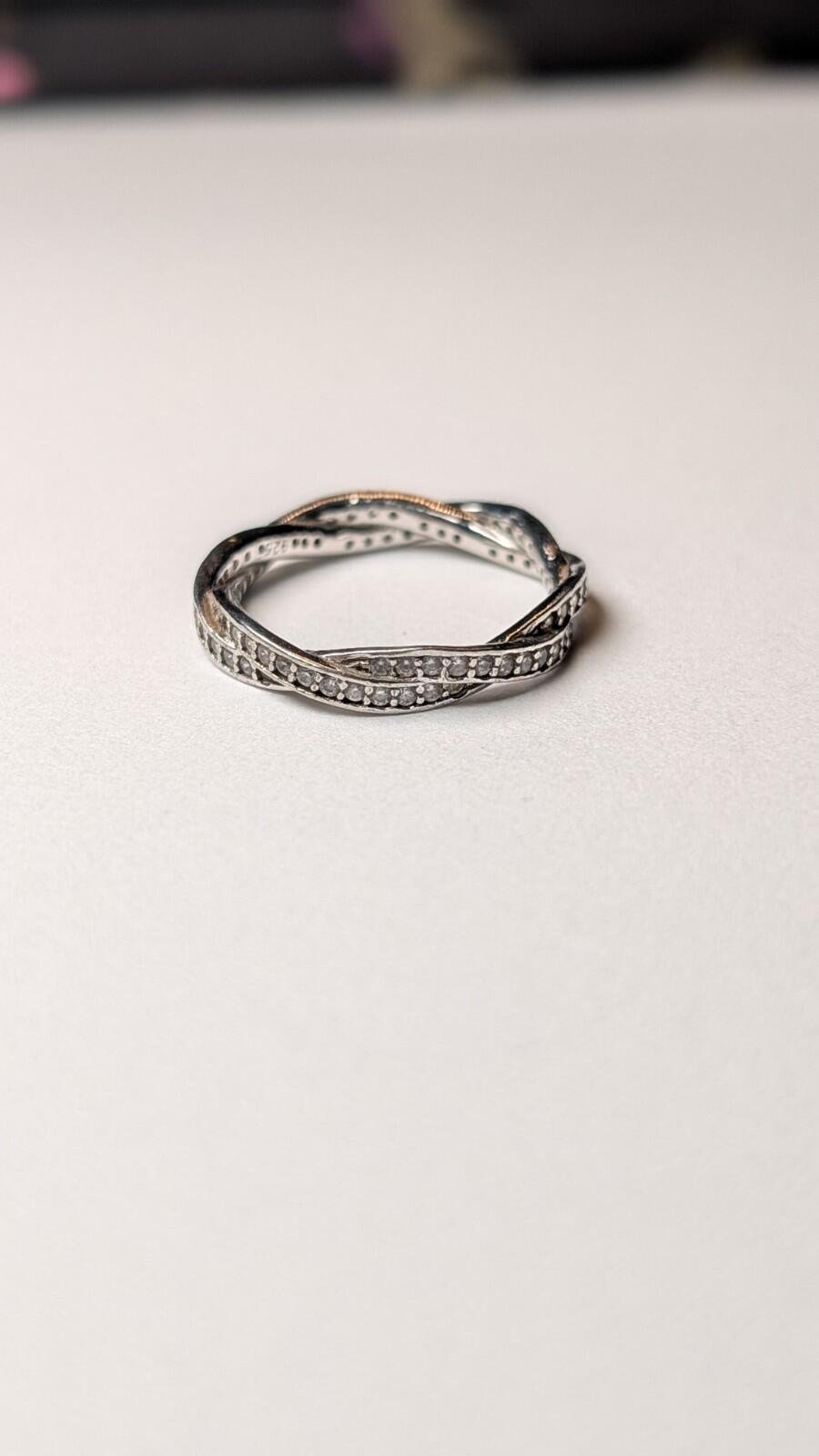 Vintage Sterling Silver Clear Gemstones Cross Ring | Size P 1/2 | 925 silver - Image 3